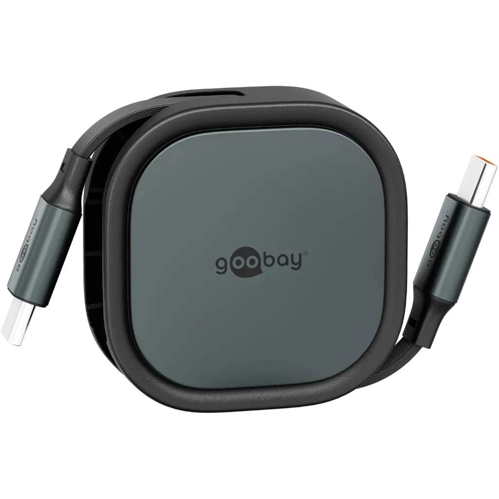goobay - Câble USB-C rétractable, 1 m