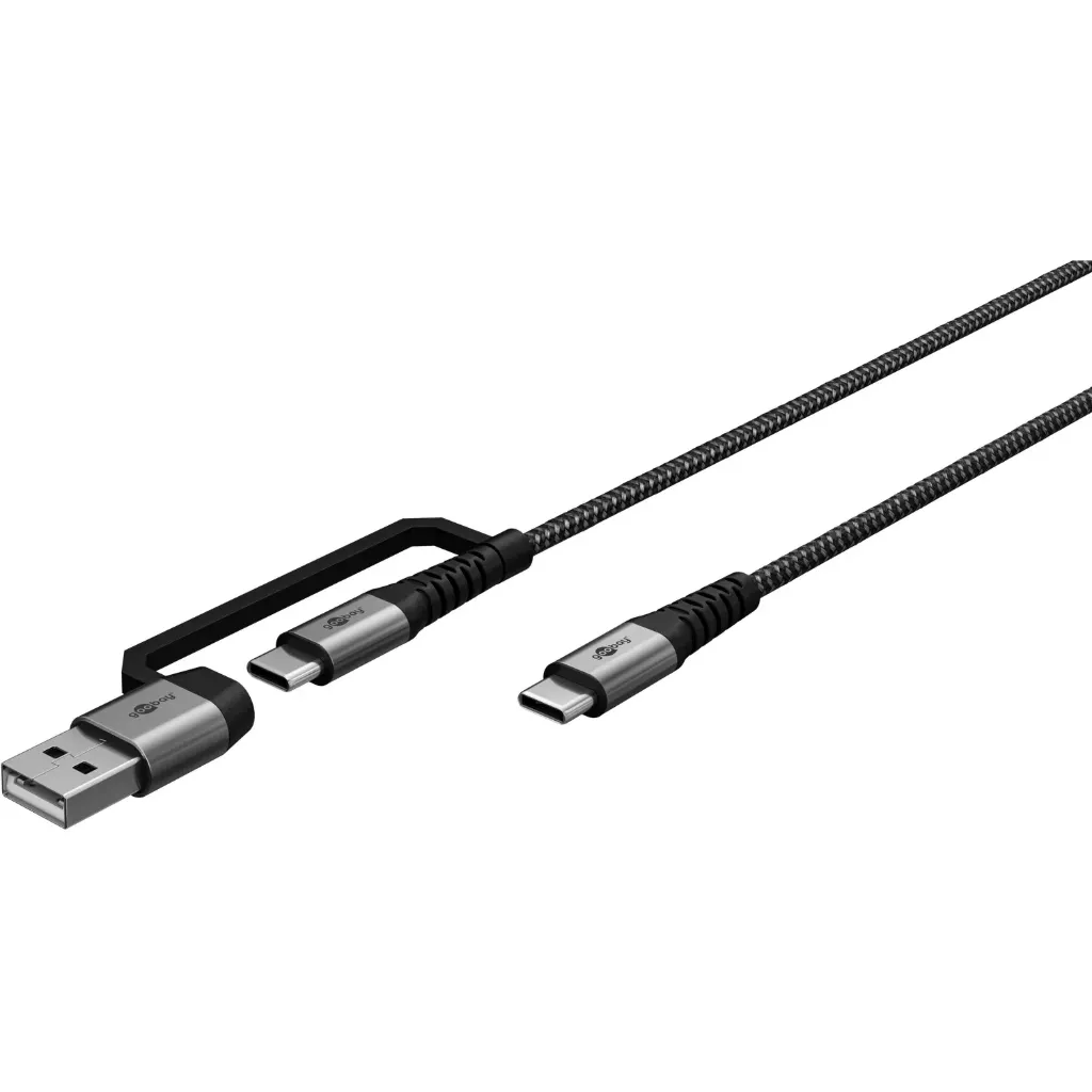goobay - 2in1 USB Textile Cable, 3 m