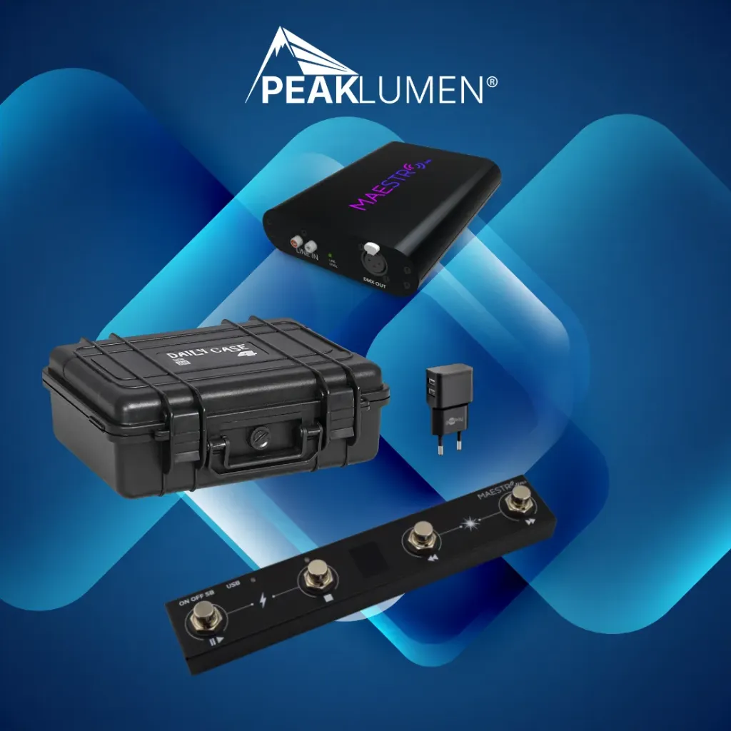 MaestroDMX™ Accessoireset Drie: met koffer en Maestro FS-1 MIDI-controller (512 kanalen - 1 universum)