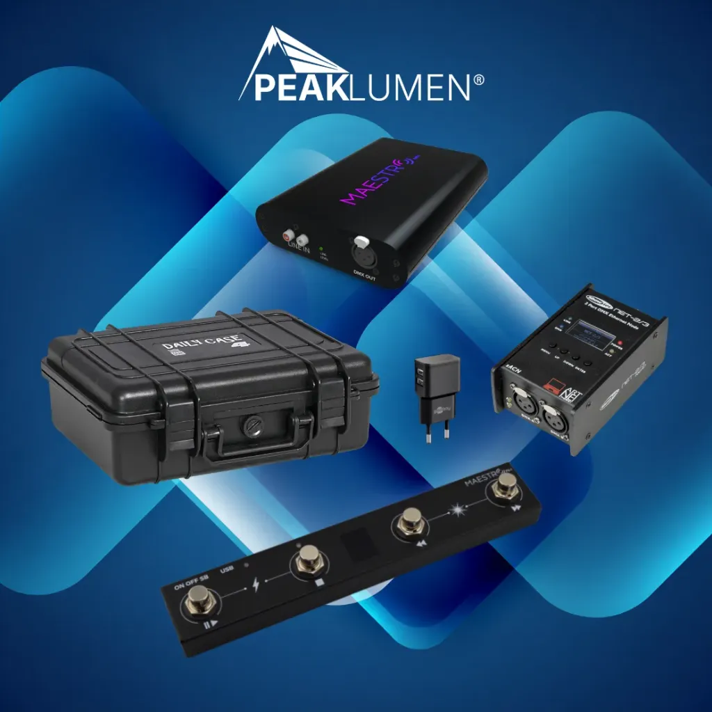 MaestroDMX™ Accessoireset Drie: met koffer en Maestro FS-1 MIDI-controller (1024 kanalen - 2 universums)